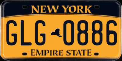 NY license plate GLG0886