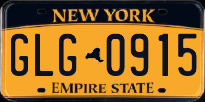 NY license plate GLG0915