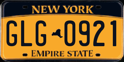 NY license plate GLG0921
