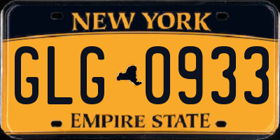 NY license plate GLG0933
