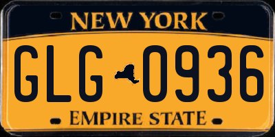NY license plate GLG0936