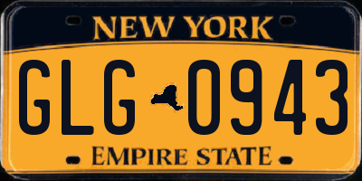 NY license plate GLG0943