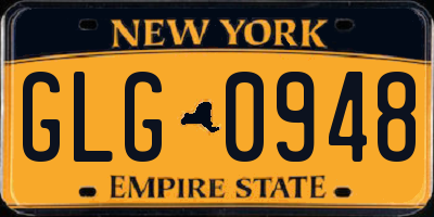 NY license plate GLG0948