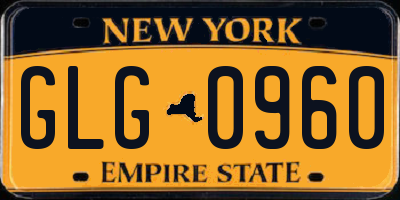 NY license plate GLG0960
