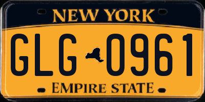 NY license plate GLG0961