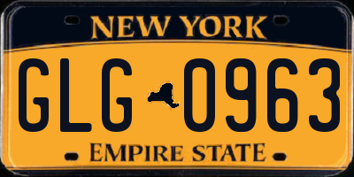NY license plate GLG0963