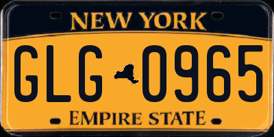 NY license plate GLG0965