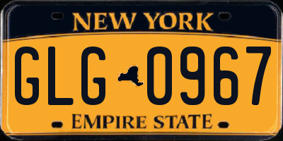 NY license plate GLG0967