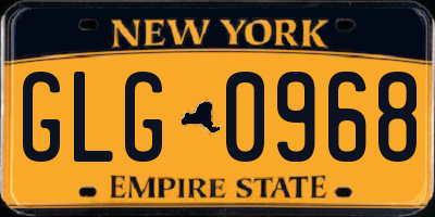 NY license plate GLG0968