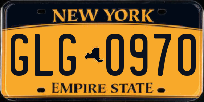 NY license plate GLG0970