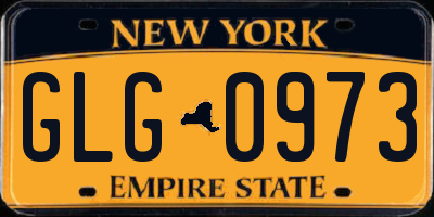 NY license plate GLG0973