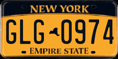 NY license plate GLG0974