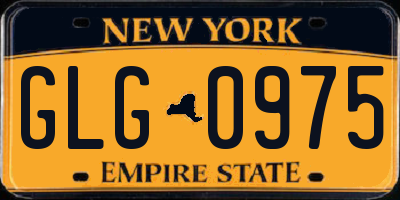 NY license plate GLG0975
