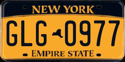 NY license plate GLG0977