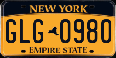 NY license plate GLG0980