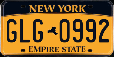 NY license plate GLG0992