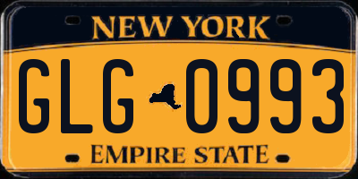 NY license plate GLG0993