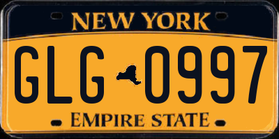 NY license plate GLG0997