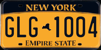 NY license plate GLG1004