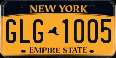 NY license plate GLG1005