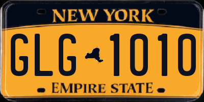 NY license plate GLG1010