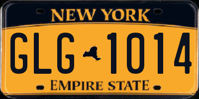 NY license plate GLG1014