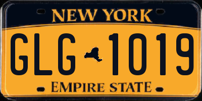 NY license plate GLG1019