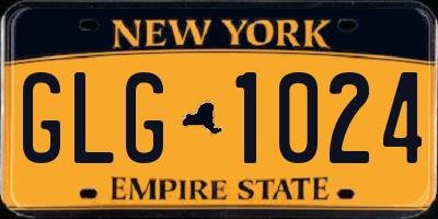 NY license plate GLG1024