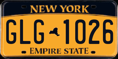 NY license plate GLG1026