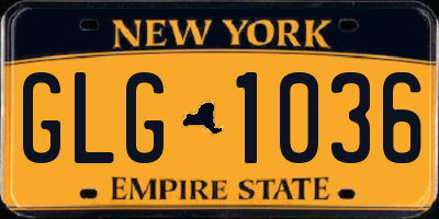 NY license plate GLG1036