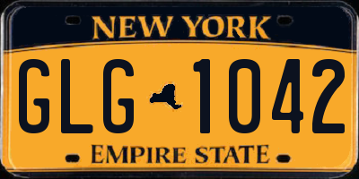 NY license plate GLG1042