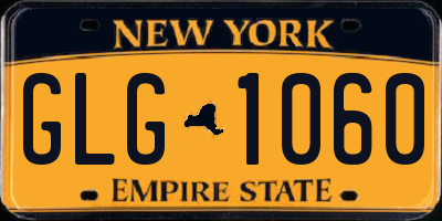 NY license plate GLG1060