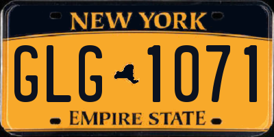 NY license plate GLG1071