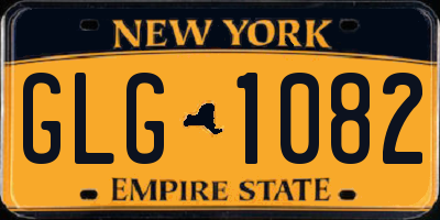 NY license plate GLG1082
