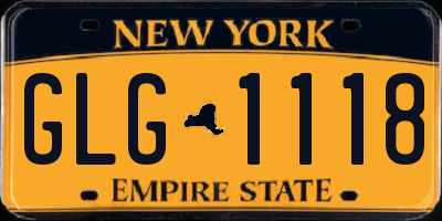 NY license plate GLG1118