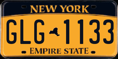 NY license plate GLG1133