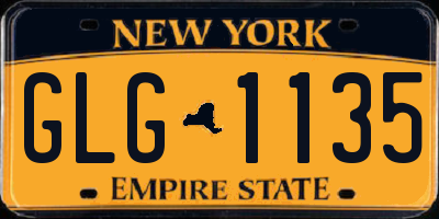 NY license plate GLG1135