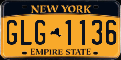 NY license plate GLG1136