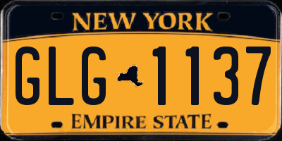 NY license plate GLG1137