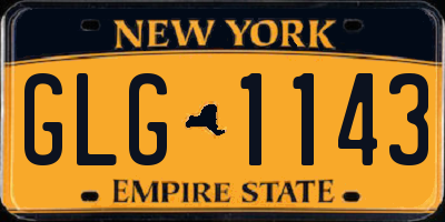 NY license plate GLG1143