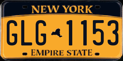 NY license plate GLG1153