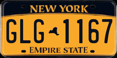 NY license plate GLG1167