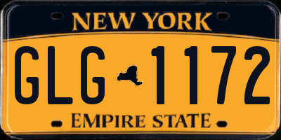 NY license plate GLG1172