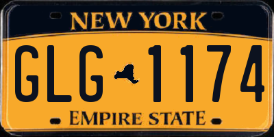 NY license plate GLG1174