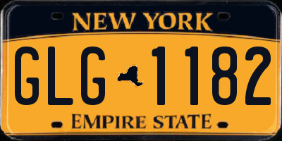 NY license plate GLG1182