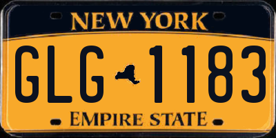 NY license plate GLG1183