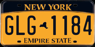 NY license plate GLG1184