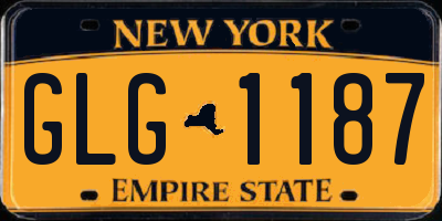 NY license plate GLG1187