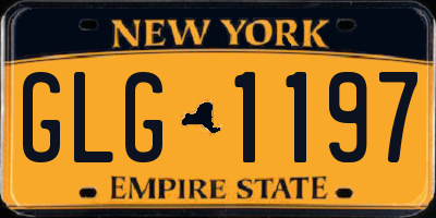 NY license plate GLG1197
