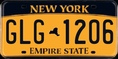 NY license plate GLG1206